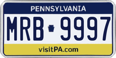 PA license plate MRB9997