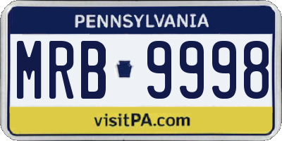 PA license plate MRB9998