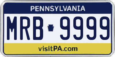 PA license plate MRB9999