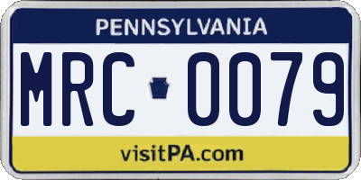 PA license plate MRC0079