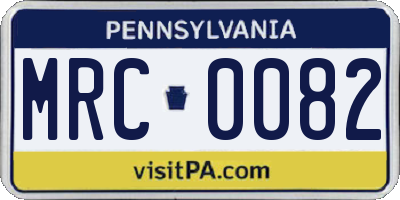 PA license plate MRC0082