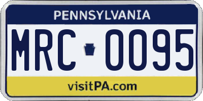 PA license plate MRC0095