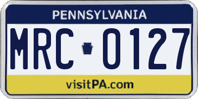 PA license plate MRC0127