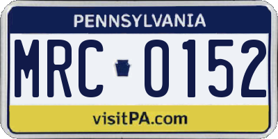 PA license plate MRC0152