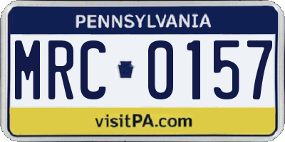 PA license plate MRC0157