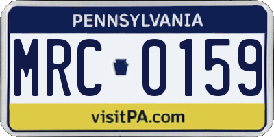 PA license plate MRC0159