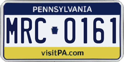 PA license plate MRC0161