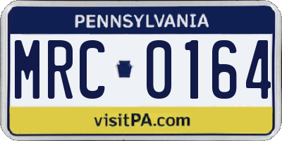 PA license plate MRC0164