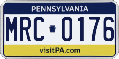 PA license plate MRC0176