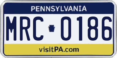 PA license plate MRC0186