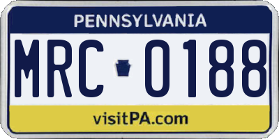 PA license plate MRC0188