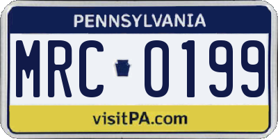 PA license plate MRC0199