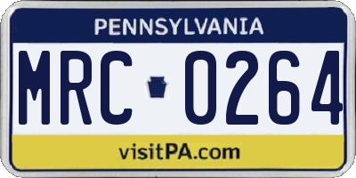 PA license plate MRC0264