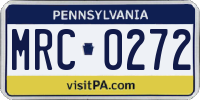 PA license plate MRC0272