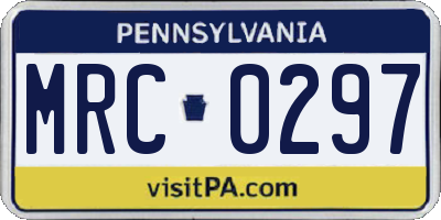 PA license plate MRC0297