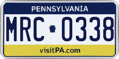 PA license plate MRC0338