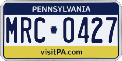 PA license plate MRC0427
