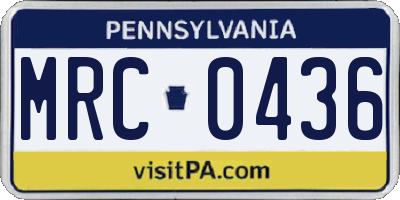 PA license plate MRC0436