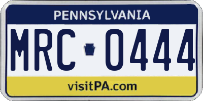 PA license plate MRC0444