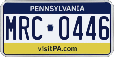 PA license plate MRC0446