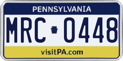 PA license plate MRC0448