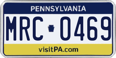 PA license plate MRC0469