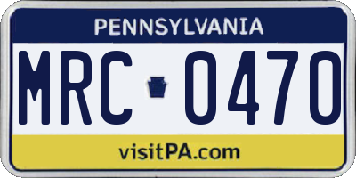 PA license plate MRC0470