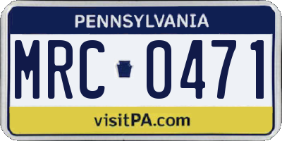 PA license plate MRC0471