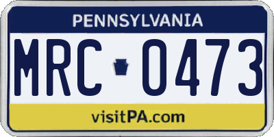 PA license plate MRC0473