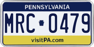 PA license plate MRC0479