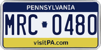 PA license plate MRC0480
