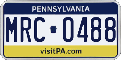 PA license plate MRC0488