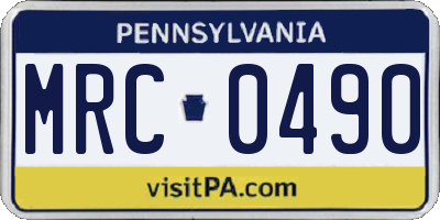 PA license plate MRC0490