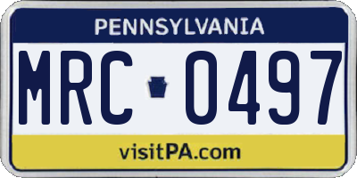 PA license plate MRC0497
