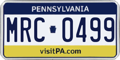 PA license plate MRC0499