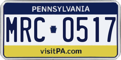 PA license plate MRC0517