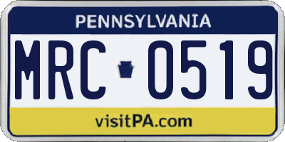 PA license plate MRC0519