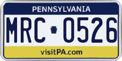 PA license plate MRC0526