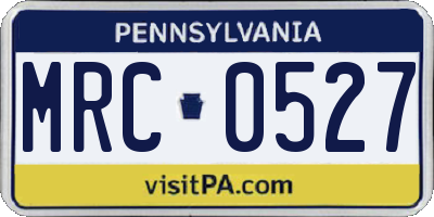 PA license plate MRC0527