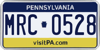 PA license plate MRC0528