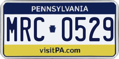 PA license plate MRC0529