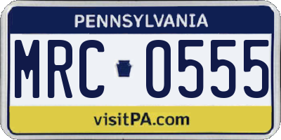 PA license plate MRC0555