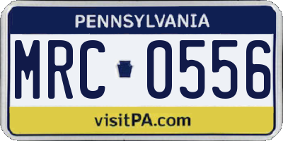 PA license plate MRC0556