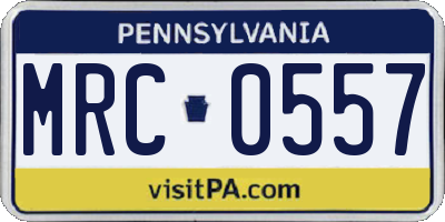 PA license plate MRC0557
