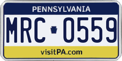 PA license plate MRC0559