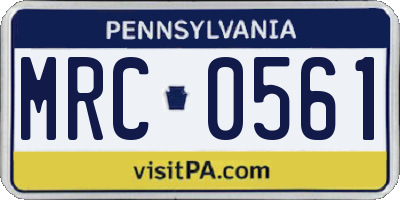 PA license plate MRC0561