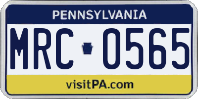 PA license plate MRC0565