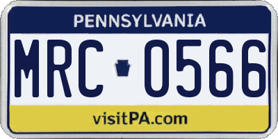 PA license plate MRC0566