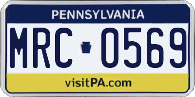 PA license plate MRC0569