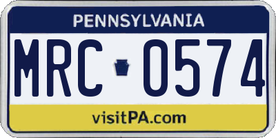 PA license plate MRC0574